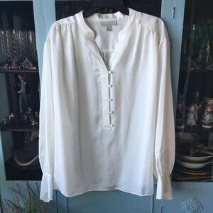 Ryegrass Blouse 2X Long Sleeve Button Up Blouse Top Cream NWOT